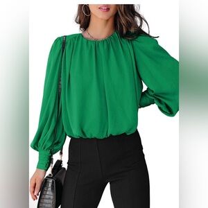 NWT Dokotoo Women's Tops Blouses for Women Casual Long Sleeve Shirts Crew Neck